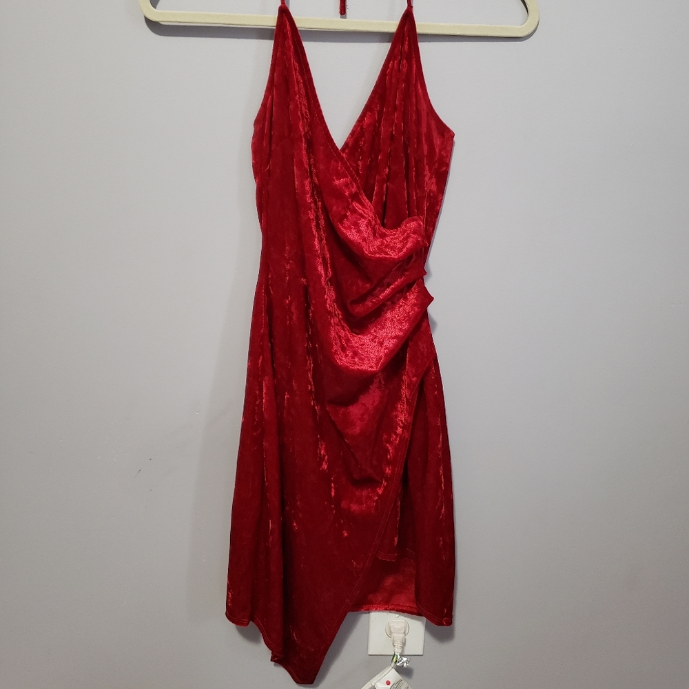 Red Velvet Short Dress